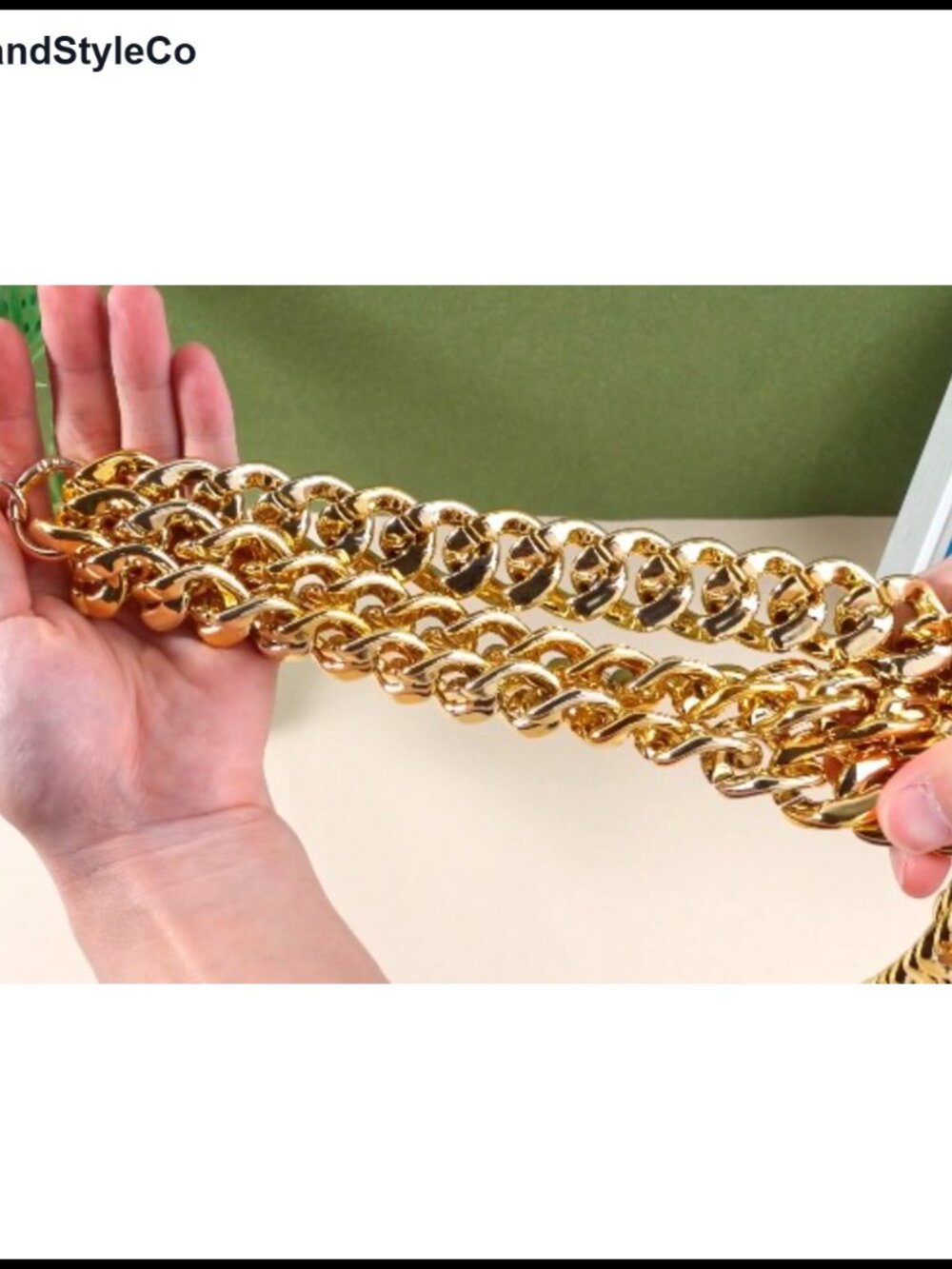 Gold chunky purse chain handbag charm 1 inch width DIY - Picture 6 of 6